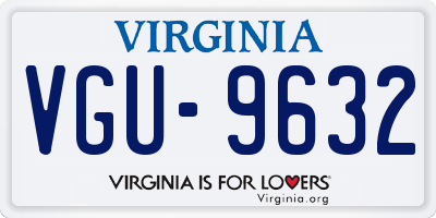 VA license plate VGU9632