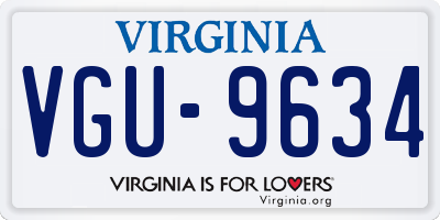 VA license plate VGU9634