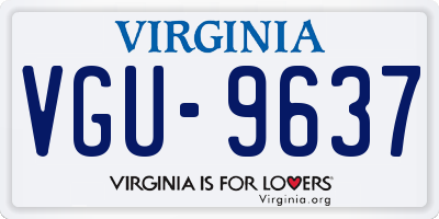 VA license plate VGU9637