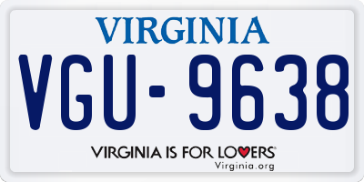 VA license plate VGU9638