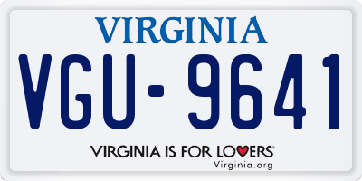 VA license plate VGU9641