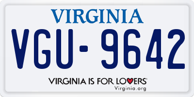VA license plate VGU9642