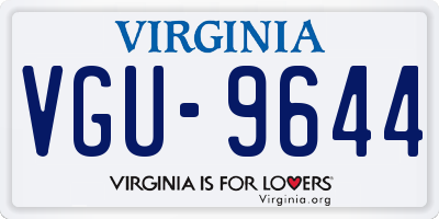 VA license plate VGU9644