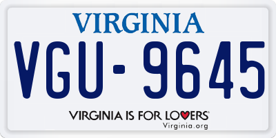 VA license plate VGU9645