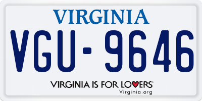 VA license plate VGU9646
