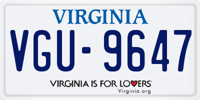 VA license plate VGU9647