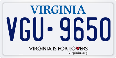 VA license plate VGU9650