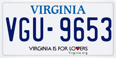 VA license plate VGU9653