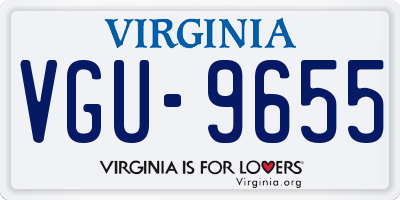 VA license plate VGU9655