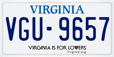 VA license plate VGU9657