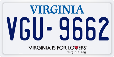 VA license plate VGU9662