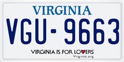 VA license plate VGU9663