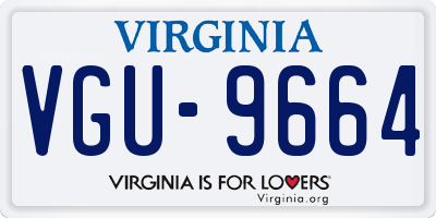 VA license plate VGU9664