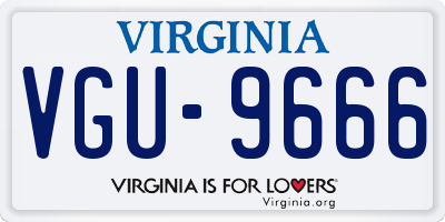 VA license plate VGU9666