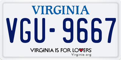 VA license plate VGU9667