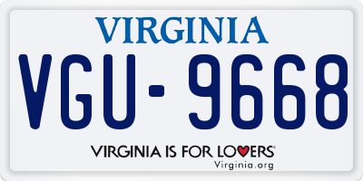 VA license plate VGU9668