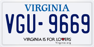 VA license plate VGU9669