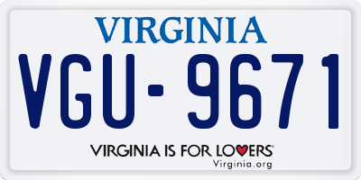 VA license plate VGU9671