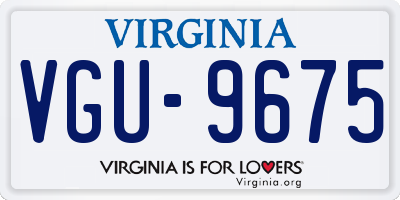 VA license plate VGU9675