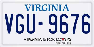 VA license plate VGU9676