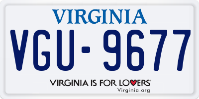 VA license plate VGU9677