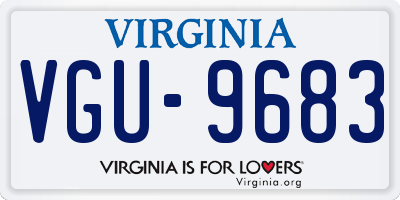 VA license plate VGU9683