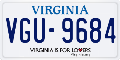 VA license plate VGU9684