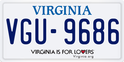 VA license plate VGU9686
