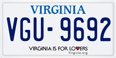 VA license plate VGU9692