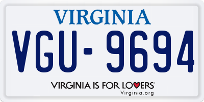 VA license plate VGU9694