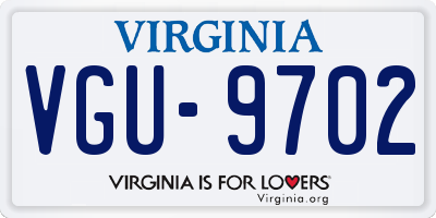 VA license plate VGU9702