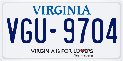 VA license plate VGU9704