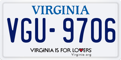 VA license plate VGU9706