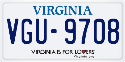 VA license plate VGU9708