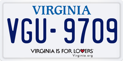 VA license plate VGU9709