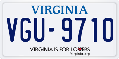 VA license plate VGU9710