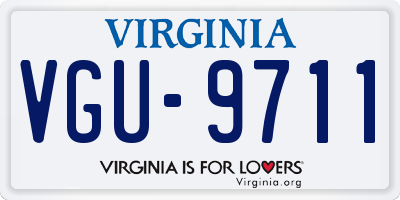 VA license plate VGU9711