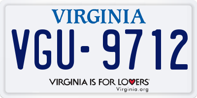 VA license plate VGU9712