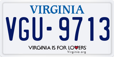 VA license plate VGU9713