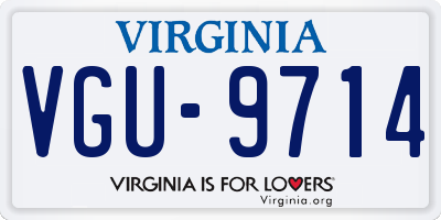 VA license plate VGU9714