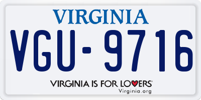 VA license plate VGU9716