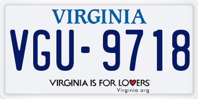 VA license plate VGU9718