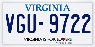 VA license plate VGU9722