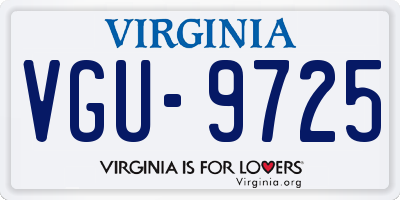 VA license plate VGU9725