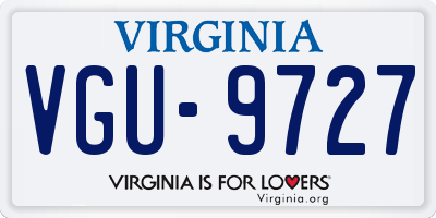 VA license plate VGU9727