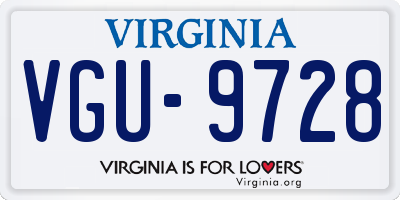 VA license plate VGU9728