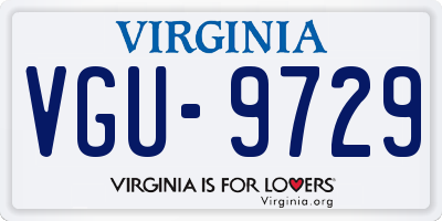 VA license plate VGU9729