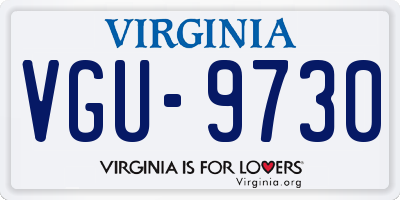 VA license plate VGU9730
