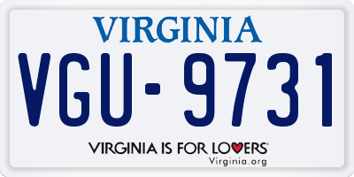 VA license plate VGU9731