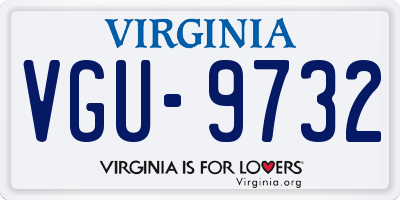 VA license plate VGU9732